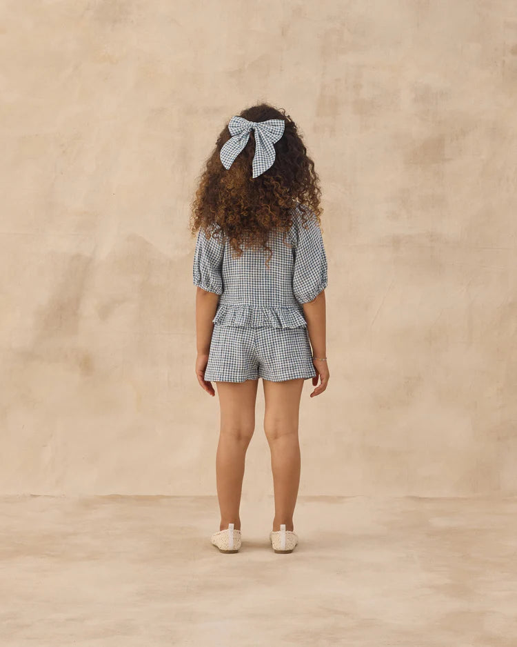 Oversized Bow | Marine Gingham | Rylee & Cru