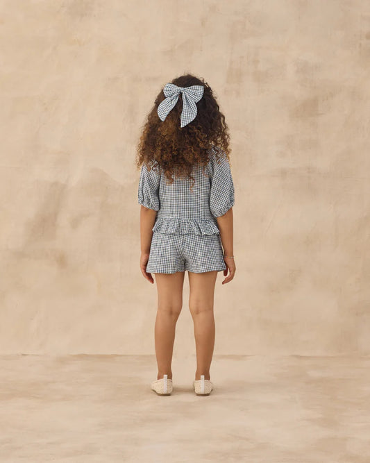 Oversized Bow | Marine Gingham | Rylee & Cru