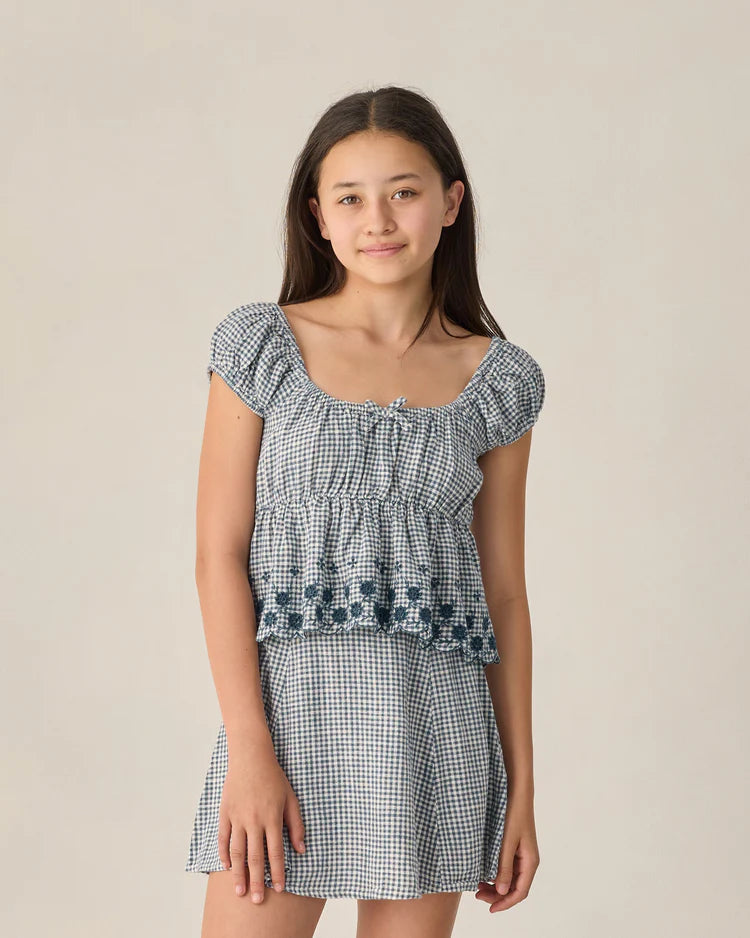 Teen Rachel Skirt | Marine Gingham | Rylee & Cru