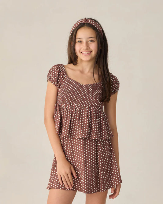 Teen Rachel Skirt | Chocolate Polka Dot | Rylee & Cru