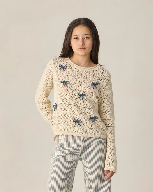 Teen Crochet Knit Pullover | Bows | Rylee & Cru