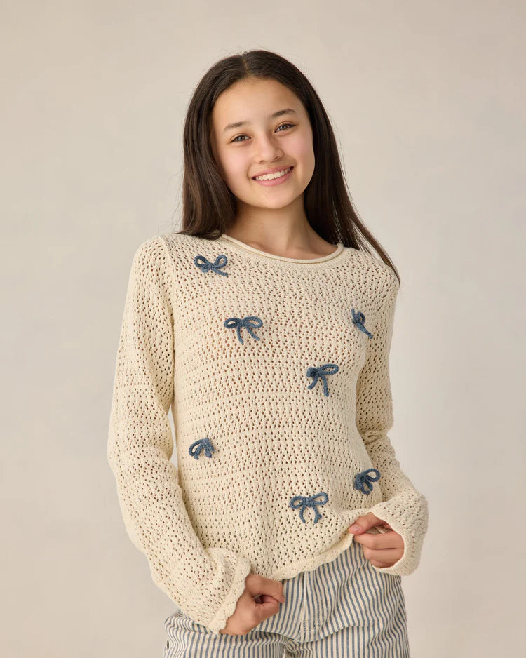 Teen Crochet Knit Pullover | Bows | Rylee & Cru