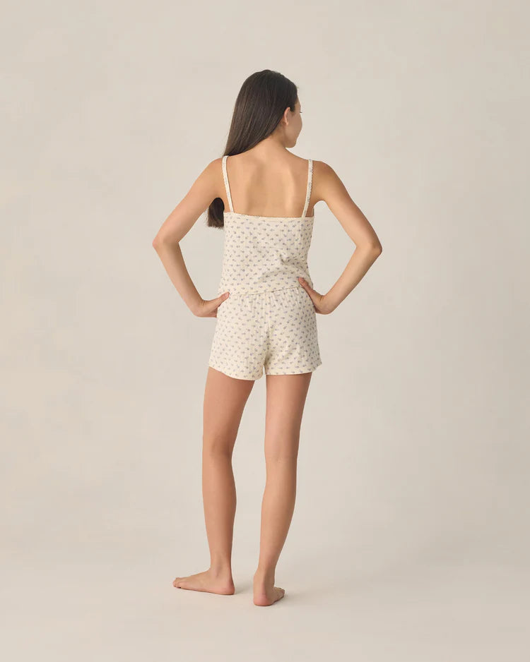 Teen Pointelle Lounge Set | Blue Ditsy | Rylee & Cru