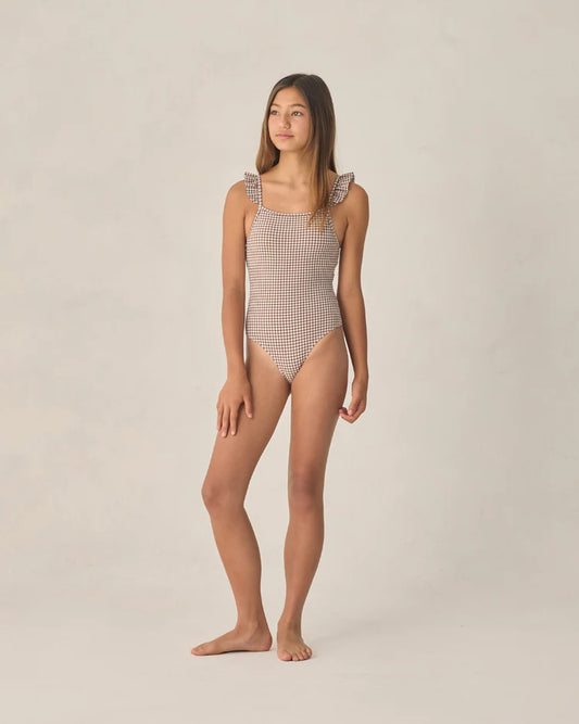 Teen Sky One-Piece | Chocolate Houndstooth | Rylee & Cru