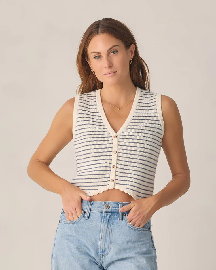 Knit Vest | Marine Stripe | Rylee & Cru