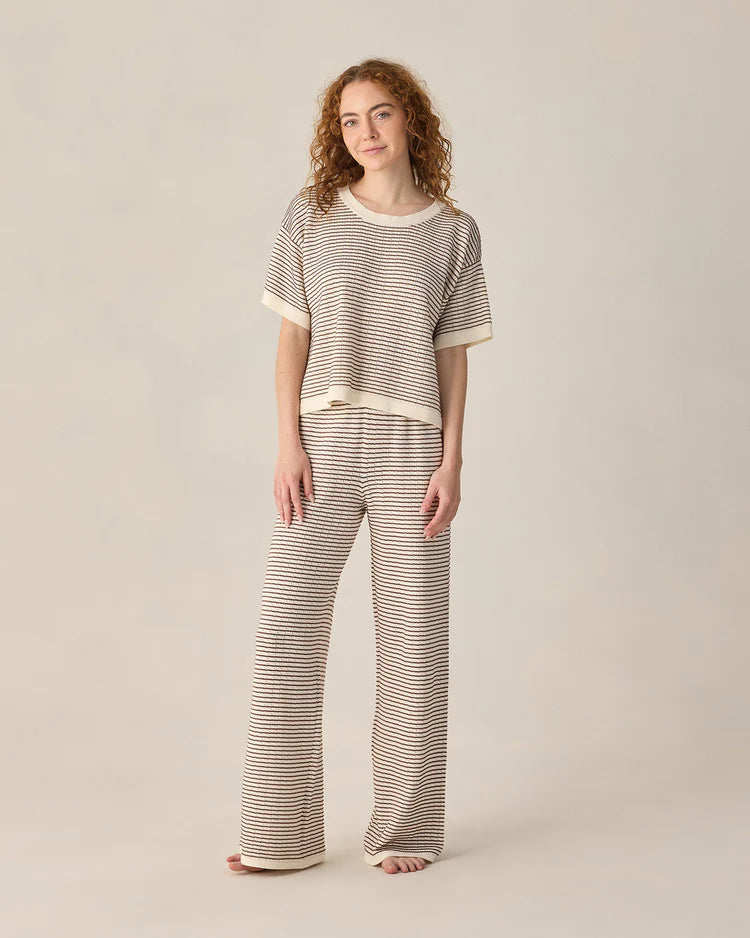 Ladies Knit Set | Chocolate Stripe | Rylee & Cru