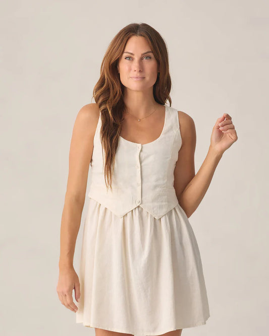 Ladies Summer Vest Dress | Ivory | Rylee & Cru