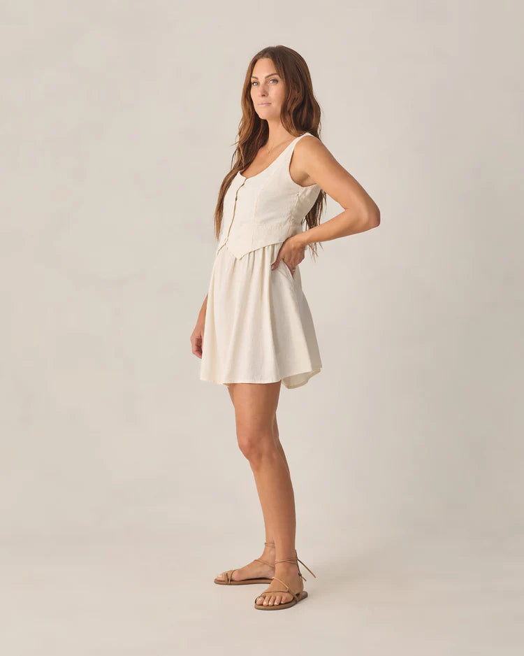 Ladies Summer Vest Dress | Ivory | Rylee & Cru