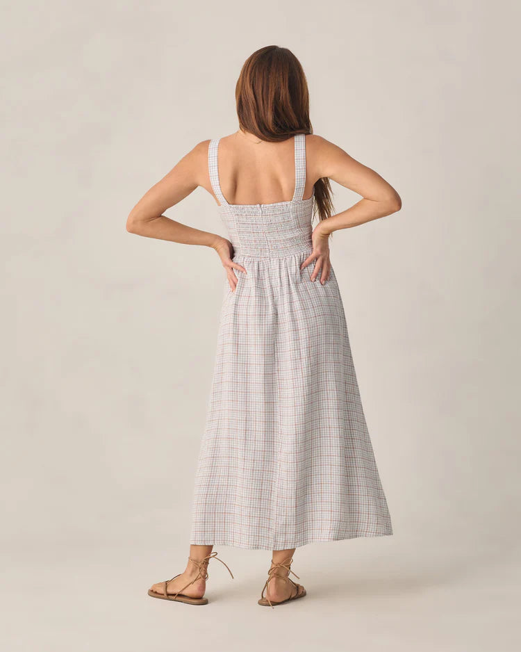 Ladies Primrose Maxi Dress | Light Blue Plaid | Rylee & Cru