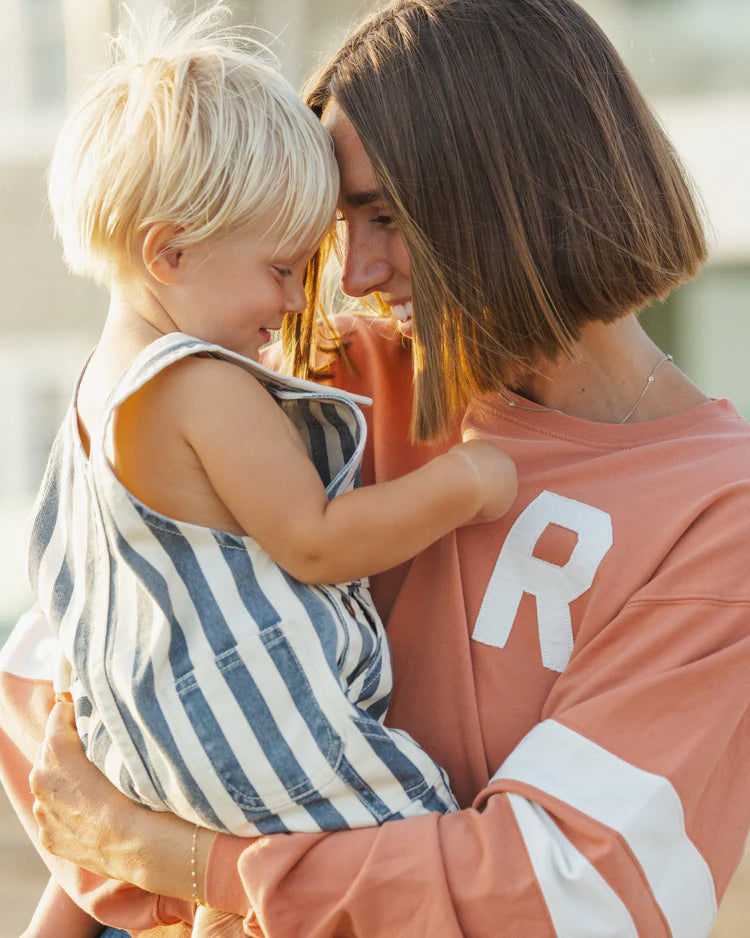 Denim Shortall | Navy Stripe | Rylee & Cru
