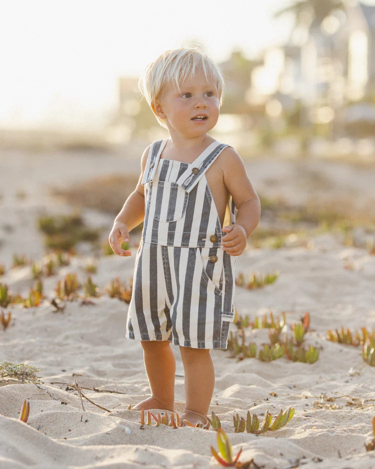 Denim Shortall | Navy Stripe | Rylee & Cru