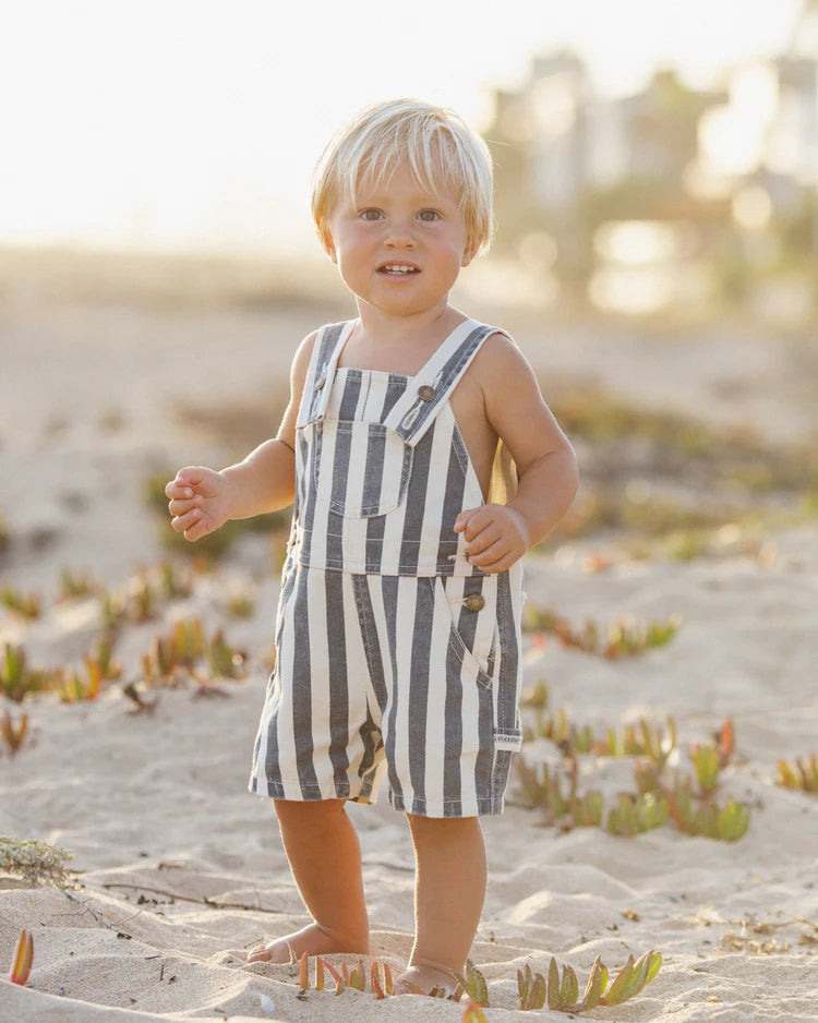 Denim Shortall | Navy Stripe | Rylee & Cru