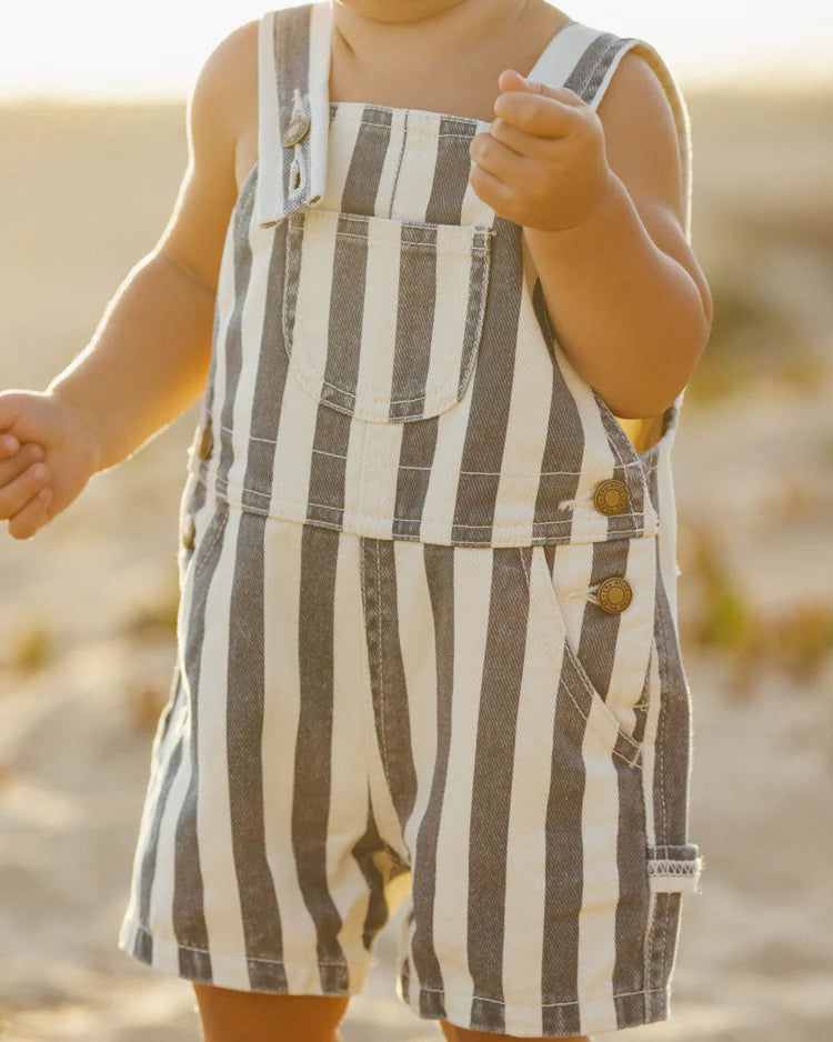 Denim Shortall | Navy Stripe | Rylee & Cru