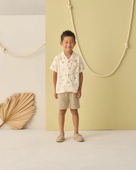 Boardshort | Ocre Check | Rylee & Cru