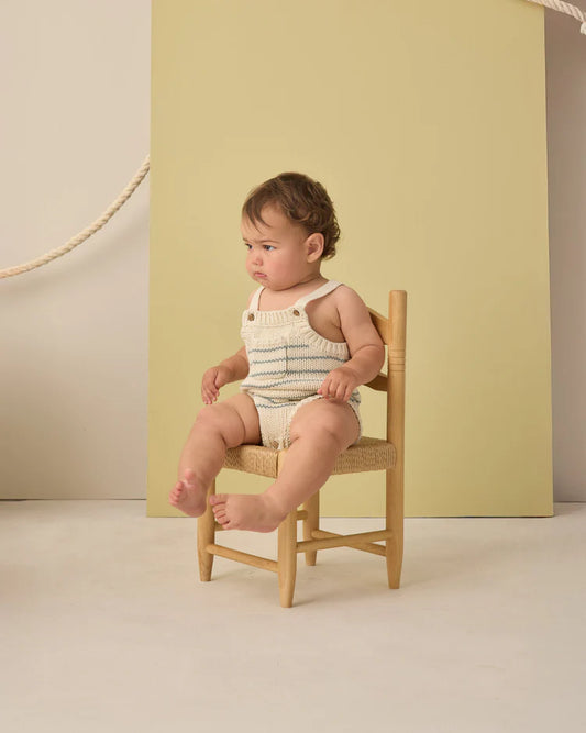 Ashton Knit Romper | Sea Green Stripe | Rylee & Cru