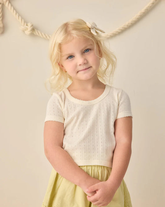 Pointelle Tee | Ivory | Rylee & Cru