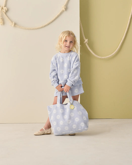 Terry Beach Bag | Periwinkle Daisy | Rylee & Cru