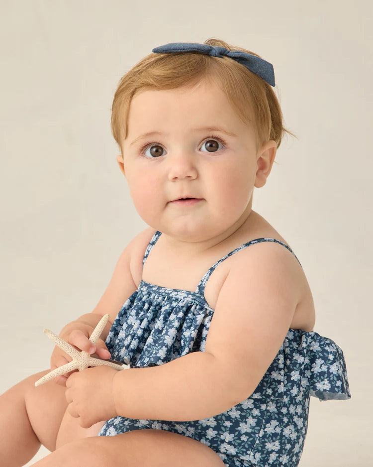 Ruffle One-Piece Swimsuit | Navy Floral | Rylee & Cru