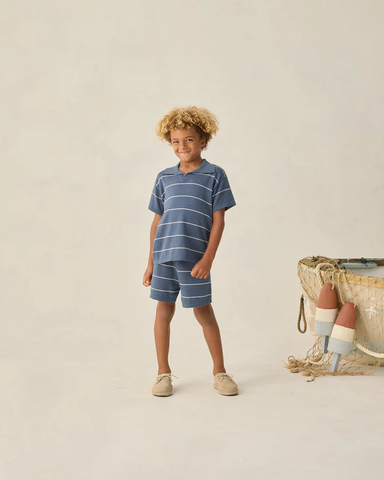 Chandler Knit Short | Navy Stripe | Rylee & Cru