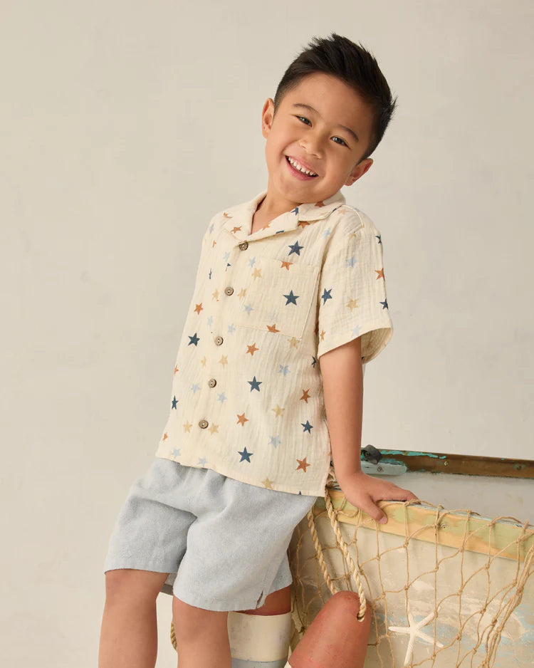 Perry Short | Heathered Light Blue | Rylee & Cru