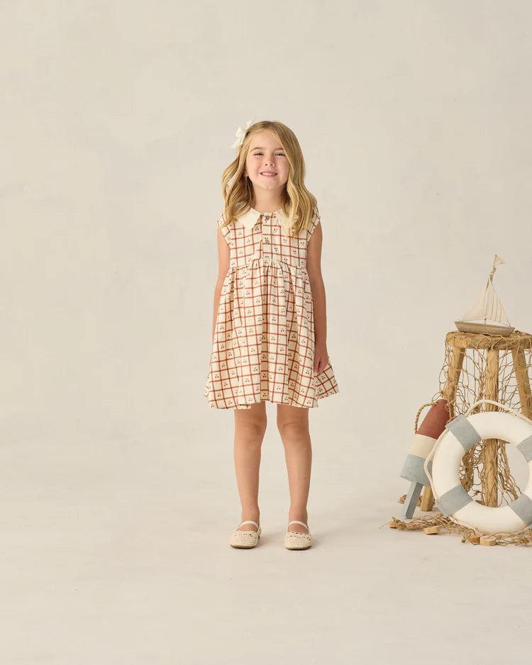 Collared Babydoll Dress | Cherry Check | Rylee & Cru