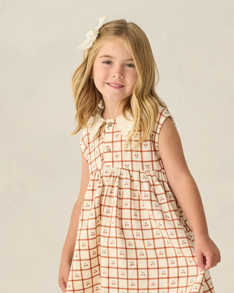Collared Babydoll Dress | Cherry Check | Rylee & Cru