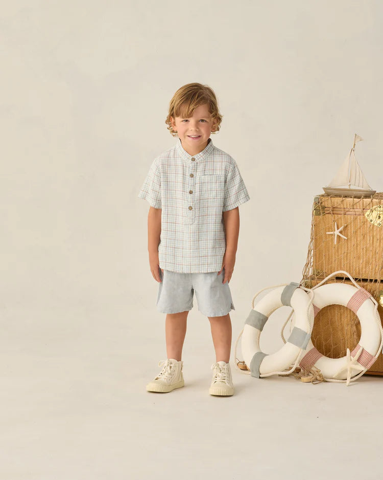 Perry Short | Heathered Light Blue | Rylee & Cru