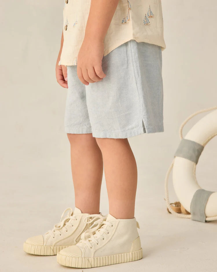 Perry Short | Heathered Light Blue | Rylee & Cru