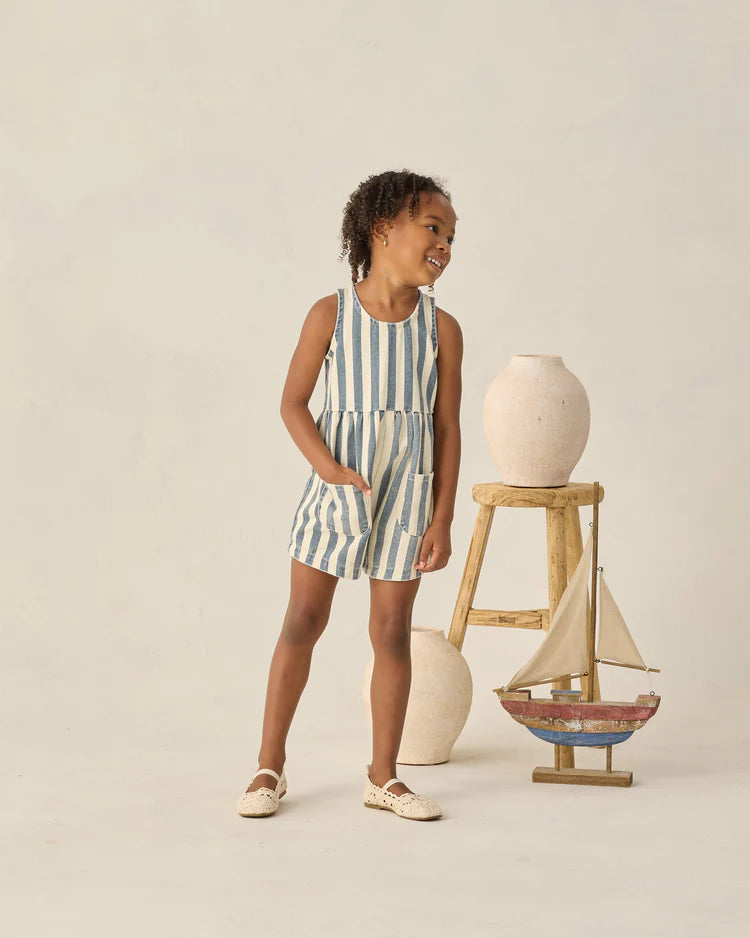 Dani Romper | Navy Stripe | Rylee & Cru