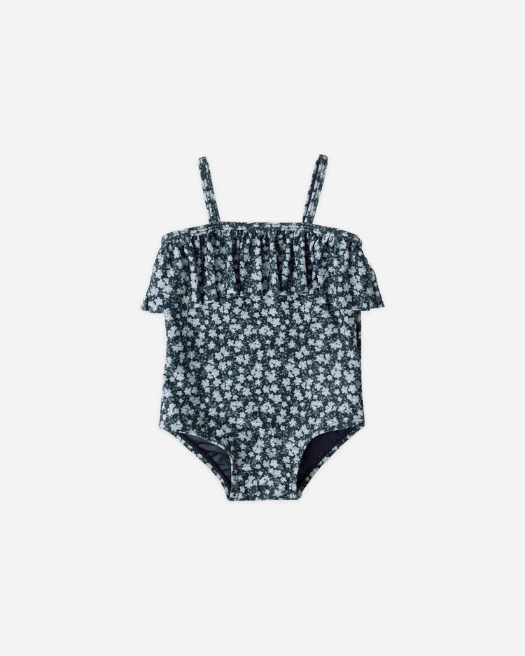 Ruffle One-Piece Swimsuit | Navy Floral | Rylee & Cru