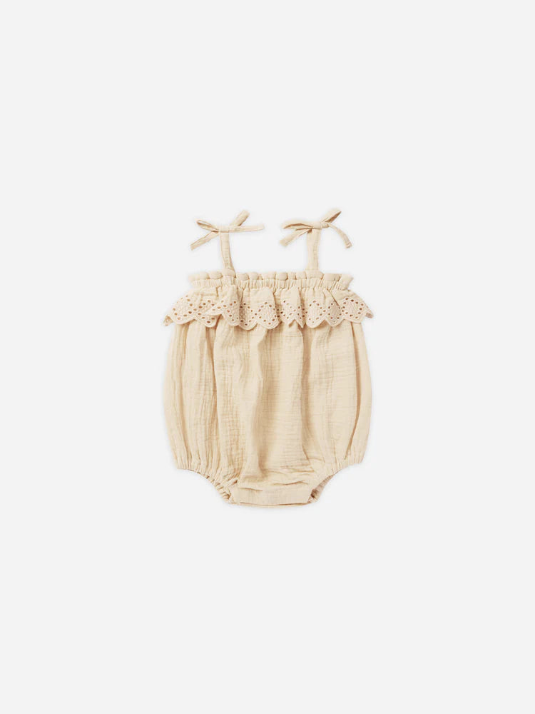 Ruffle Romper | Rylee & Cru | Ecru