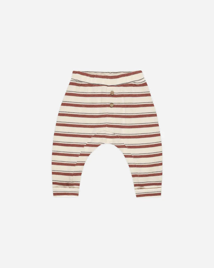 Relaxed Long Sleeve Tee and pant set | Brick Stripe | Rylee + Cru