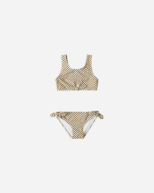 Knotted Bikini | Ocre Check | Rylee & Cru
