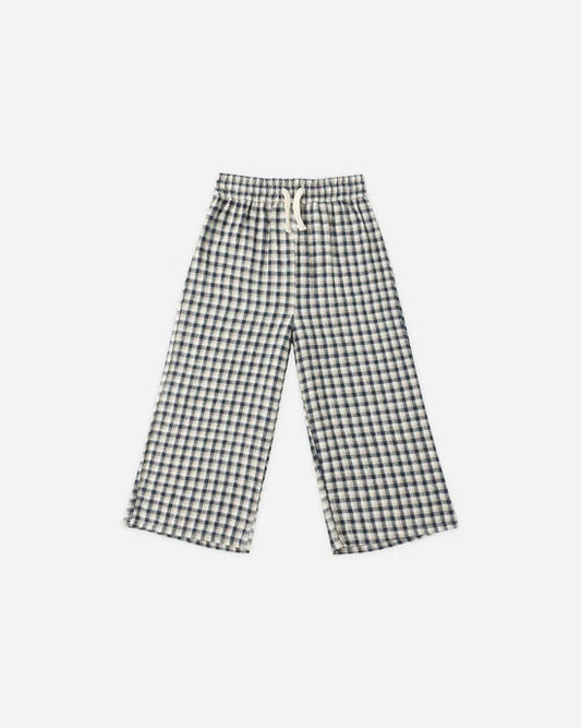 Wide Leg Pant | Navy Check | Rylee & Cru