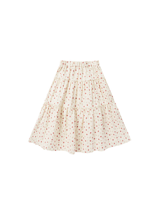 Tiered Midi Skirt | Rylee & Cru | Strawberry Field