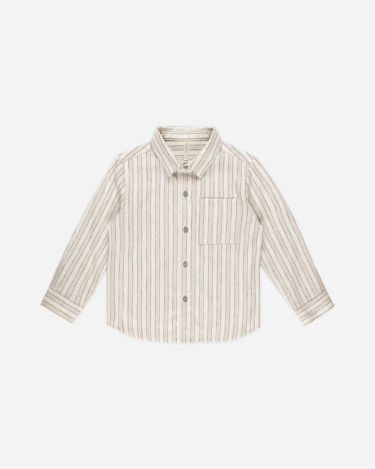 Collared Long Sleeve Shirt | Stone Stripe | Rylee + Cru