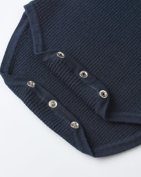 Ruffle Collar Bodysuit | Navy | Rylee & Cru