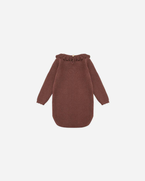 Ruffle Collar Bodysuit | Burgundy | Rylee & Cru
