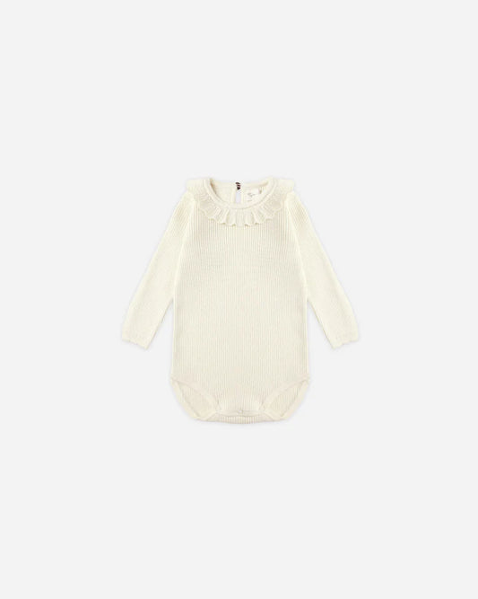 Ruffle Collar Bodysuit | Natural | Quincy Mae