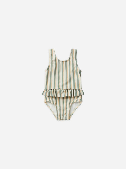 Skirted One-Piece | Rylee + Cru | Aqua Stripe