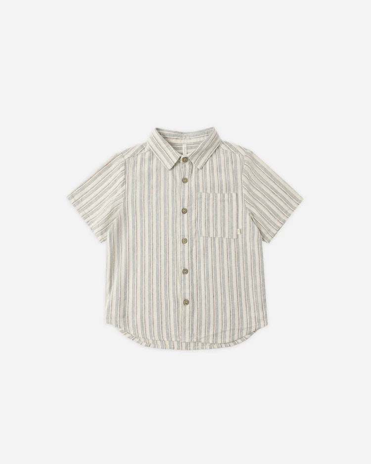 Collared Short Sleeve Shirt | Nautical  Stripe | Rylee & Cru