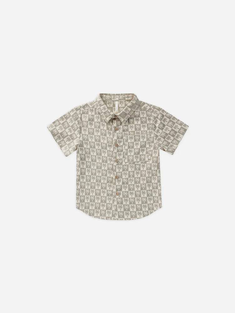 Collared Short Sleeve Shirt | Rylee & Cru | Palm Check