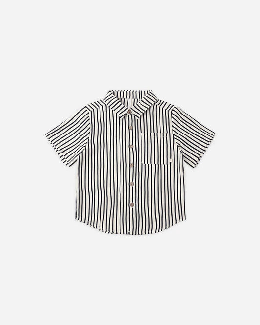 Clollared Short Sleeve Shirt | Wavy Stripe | Rylee & Cru