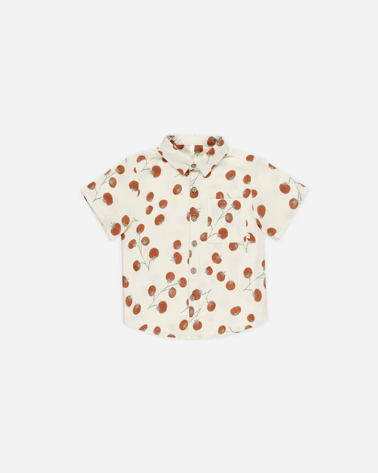 Collared Short Sleeve Shirt | Tomatoes | Rylee & Cru
