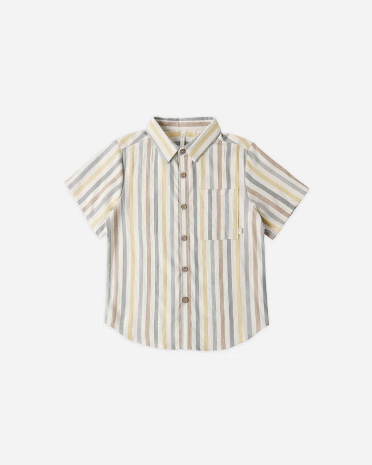 Callared Short Sleeve Shirt | Valencia Stripe | Rylee & Cru