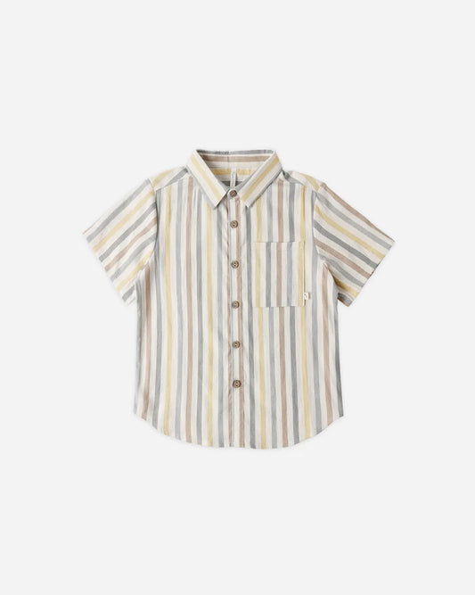 Callared Short Sleeve Shirt | Valencia Stripe | Rylee & Cru