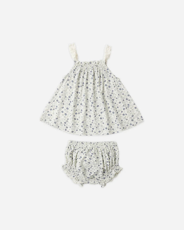 Swing Top & Bloomer Set | Blue Ditsy | Rylee & Cru