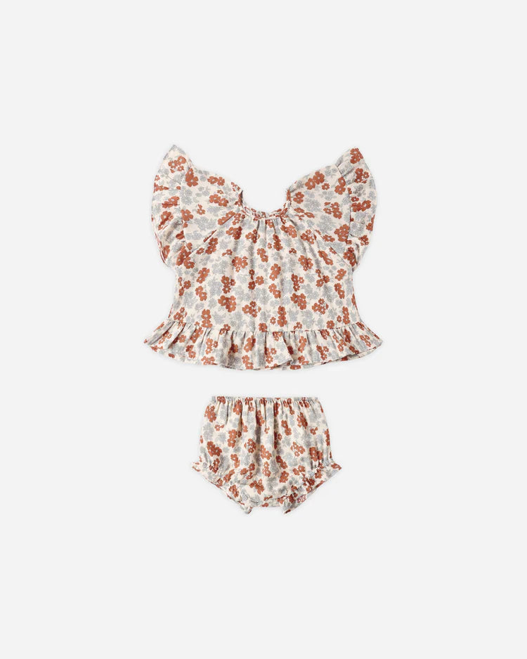 Butterfly Top & Bloomer Set | Americana Floral | Rylee & Cru