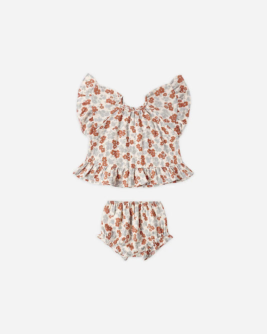 Butterfly Top & Bloomer Set | Americana Floral | Rylee & Cru