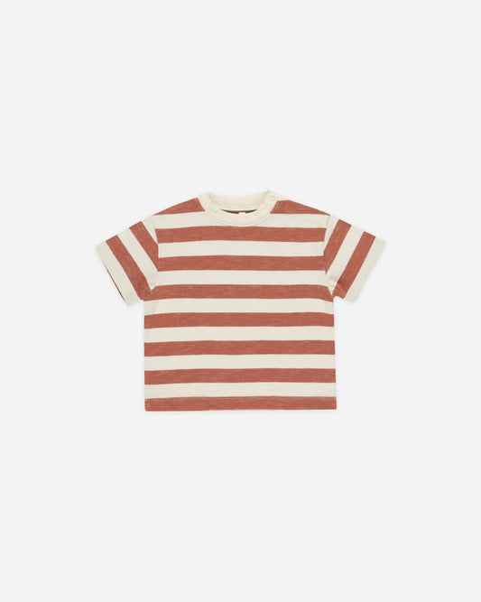 Relaxed Tee | Poppy Stripe | Rylee & Cru